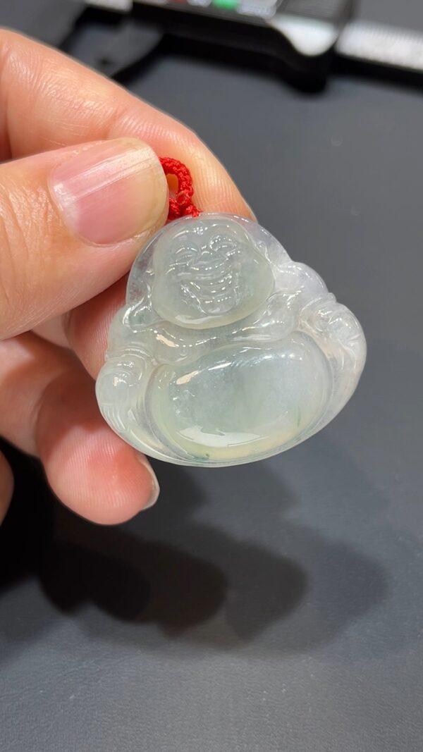 翡翠玉器精選 澤綿延・天然翡翠佛公 吊墜 編號#365 - Image 2