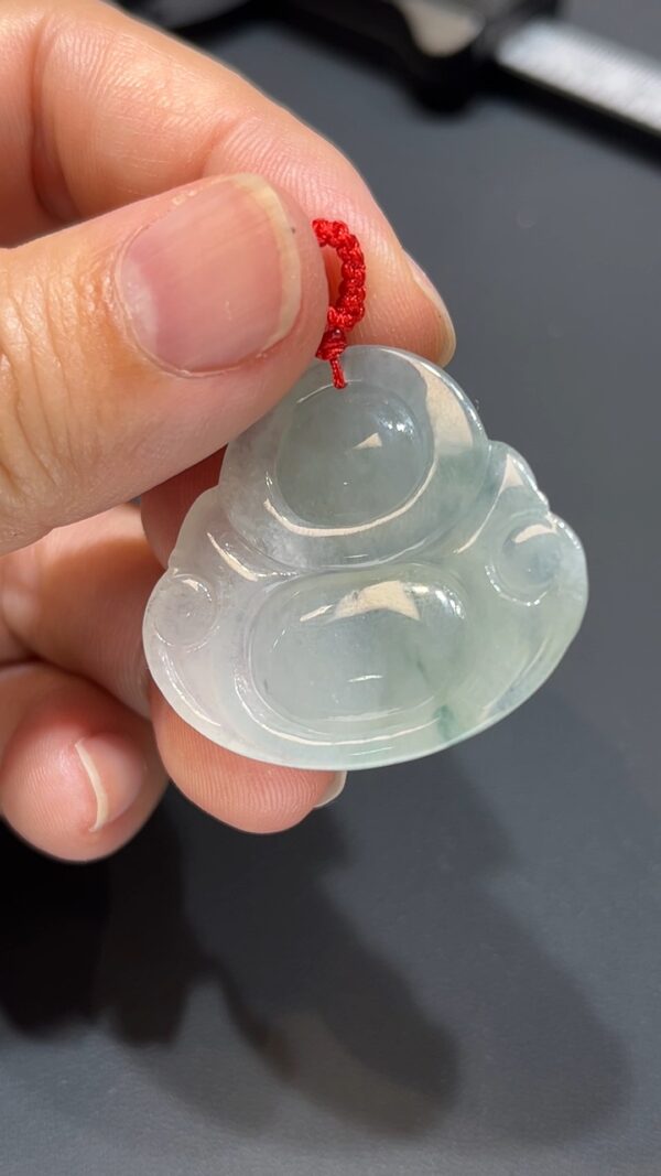 翡翠玉器精選 澤綿延・天然翡翠佛公 吊墜 編號#365 - Image 5
