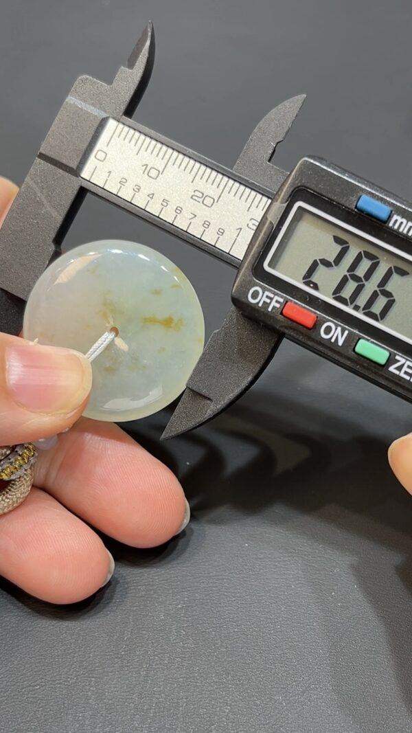 翡翠玉器精選 灑金翡翠平安扣・溫潤黃韻之美 編號#408 - Image 3