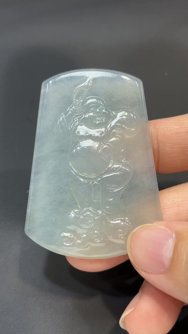 翡翠玉器精選 福滿人間・高品質翡翠布袋佛 編號# 427 - Image 2