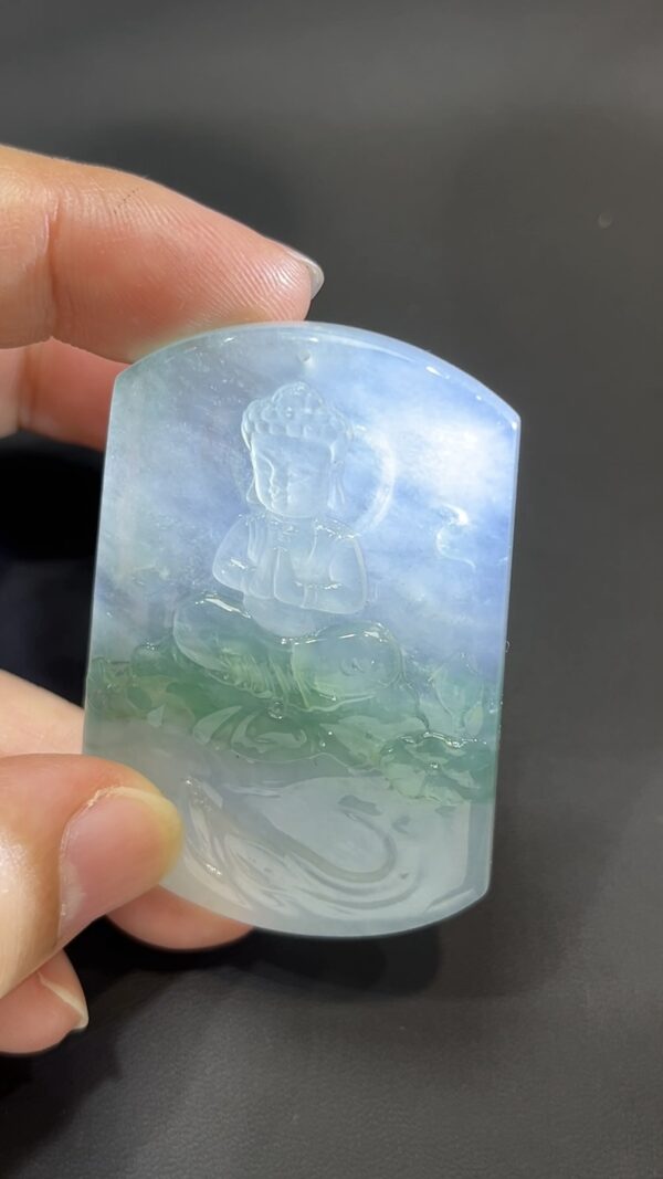 翡翠玉器精選 蓮上童心・高品質翡翠寶寶佛玉吊墜 編號# 428 - Image 8
