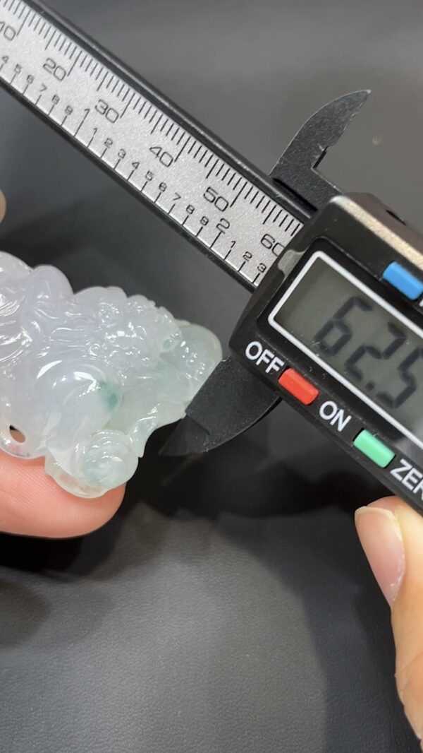 翡翠玉器精選 智光威儀・高品質翡翠文殊菩薩玉吊墜 編號# 430 - Image 7