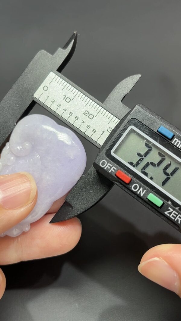 芝祥如意・天然紫羅蘭翡翠靈芝造型吊墜 #編號450 - Image 5