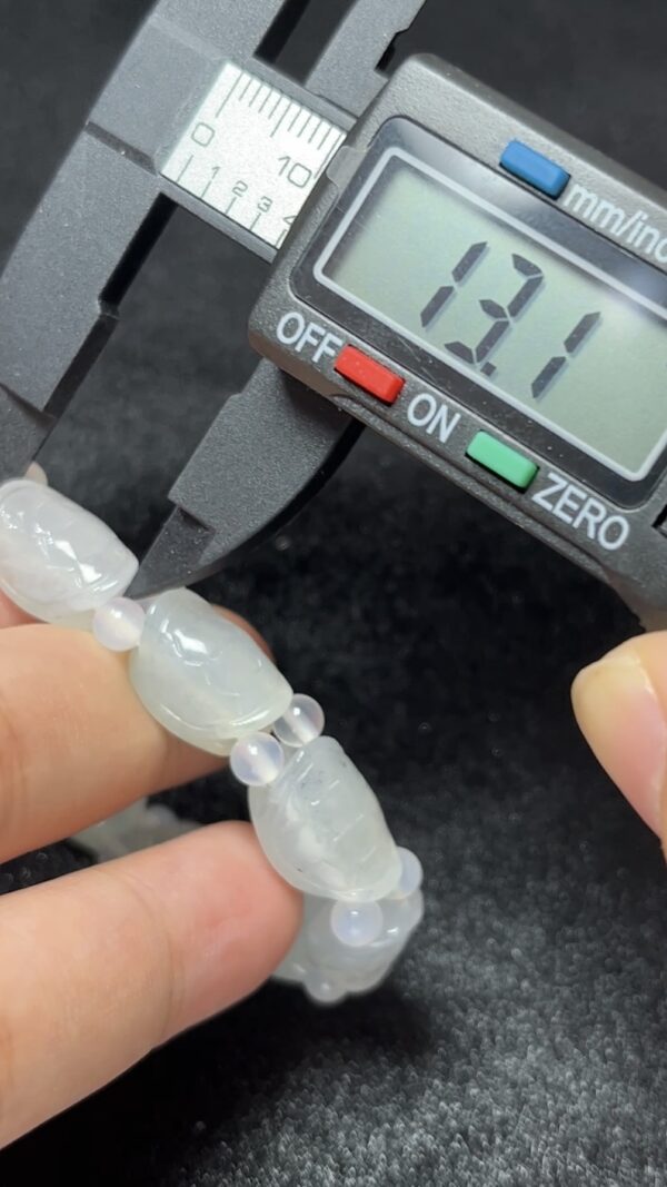 雕刻龜殼紋翡翠手串｜守護寓意 A 貨翡翠首選 #編號457 - Image 8
