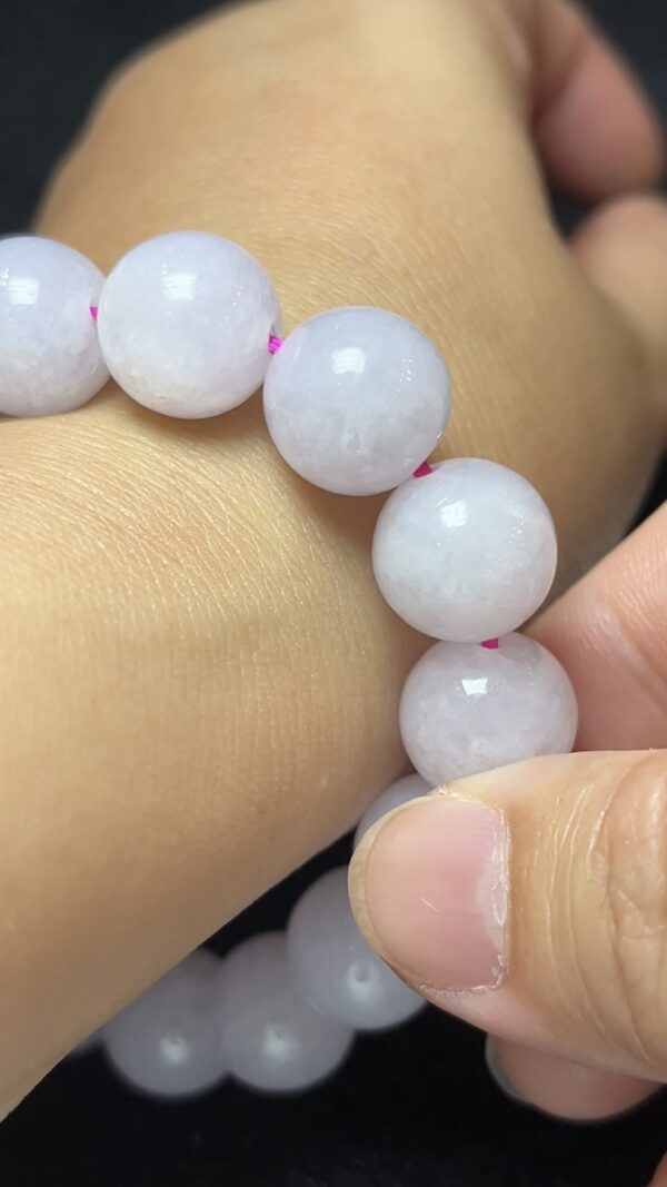 紫羅蘭翡翠圓珠手串｜男女皆宜的 A 貨翡翠雅飾 天然玉器推薦 編號 #458 - Image 7