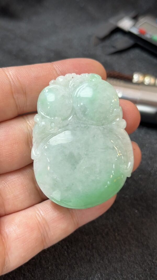 滿綠翡翠葫蘆吊墜 天然A貨翡翠 吉祥玉器 推薦編號 #463  - Image 4