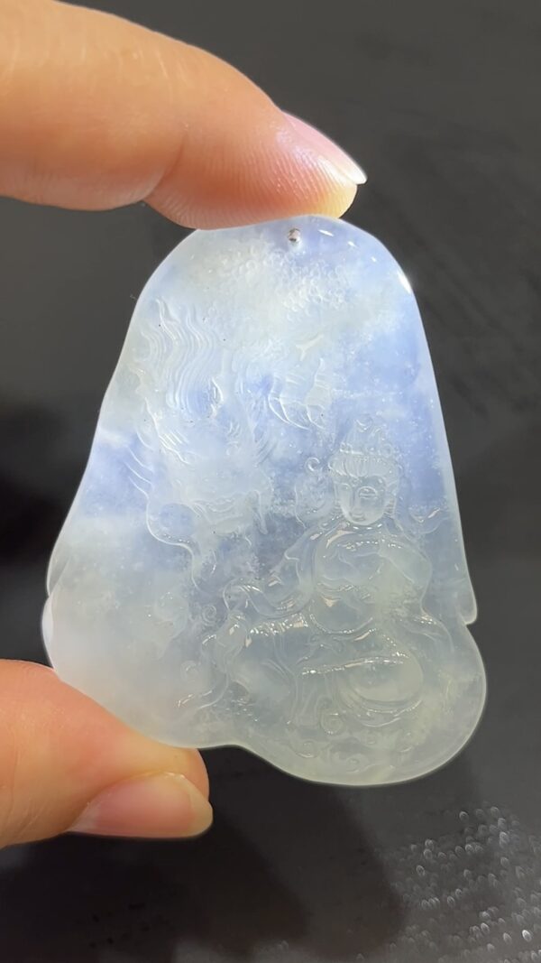 龍伴觀音翡翠吊墜｜天然 A 貨雕刻精品 翡翠龍神守護玉器推薦 編號#471 - Image 7