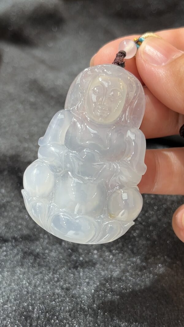 白色翡翠觀音吊墜｜天然 A 貨玉器 厚身精品 吉祥守護推薦 編號 #468 - Image 4