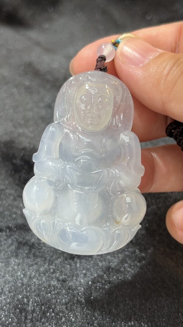 白色翡翠觀音吊墜｜天然 A 貨玉器 厚身精品 吉祥守護推薦 編號 #468 - Image 5