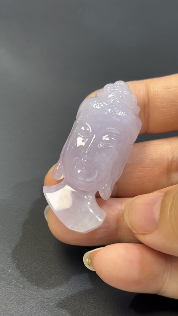 翡翠佛陀 #506｜紫羅蘭翡翠 × 佛陀頭部雕刻 × 靈性與藝術兼備玉器精品 - Image 2