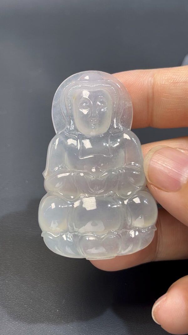 翡翠老坑種白冰觀音｜品相完美 × 靈性守護 × 翡翠玉器推薦 #511 - Image 3