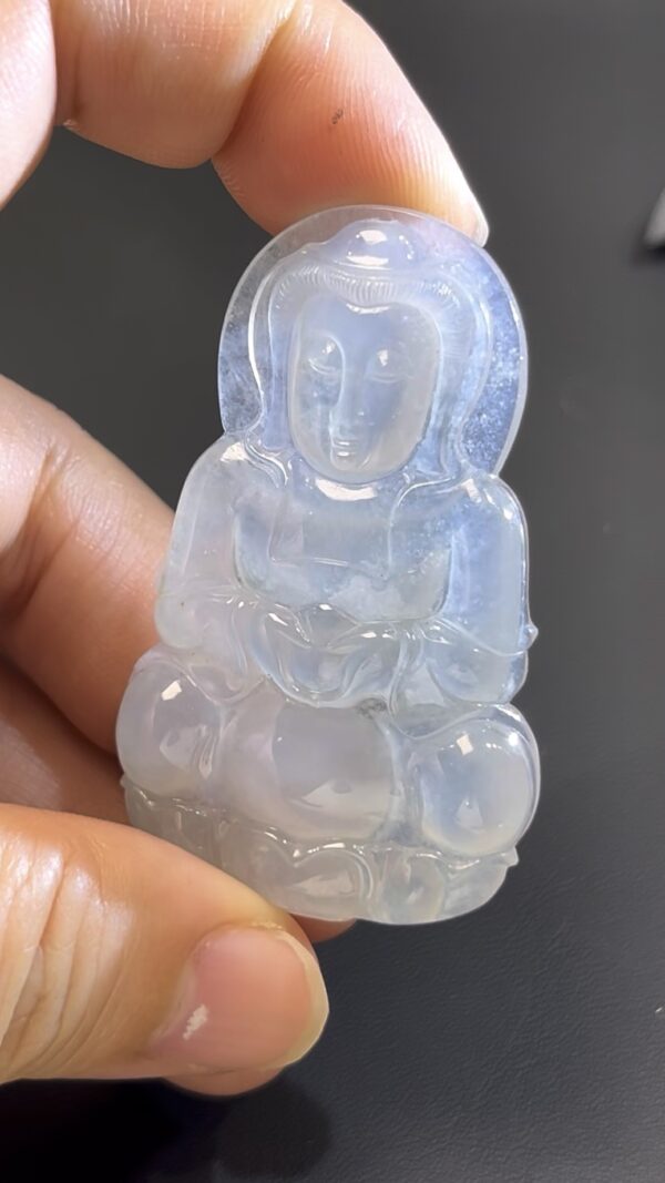 翡翠老坑種白冰觀音｜品相完美 × 靈性守護 × 翡翠玉器推薦 #511 - Image 4