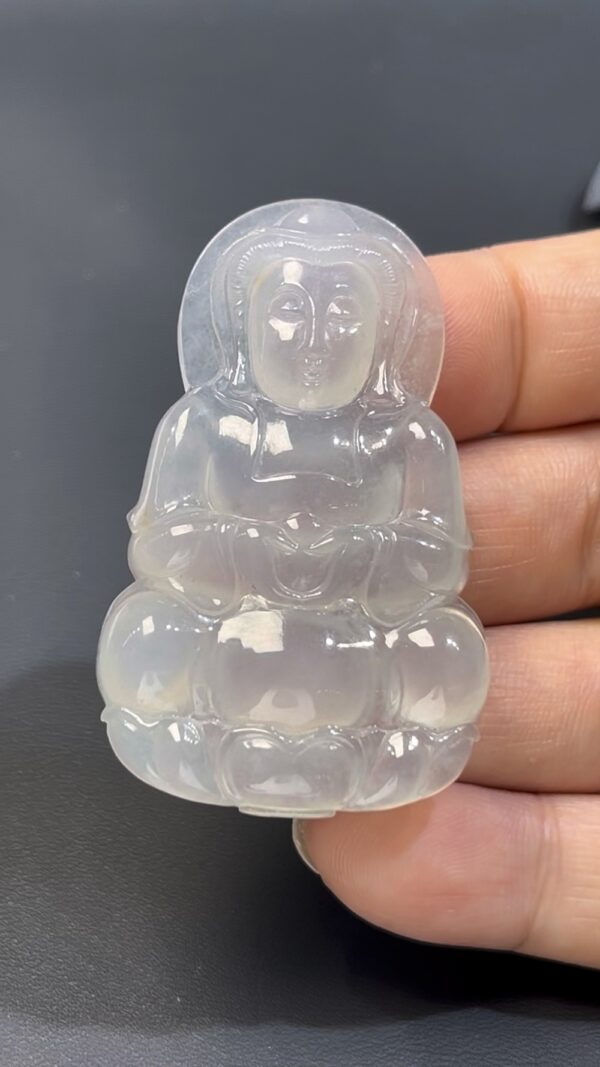 翡翠老坑種白冰觀音｜品相完美 × 靈性守護 × 翡翠玉器推薦 #511 - Image 5