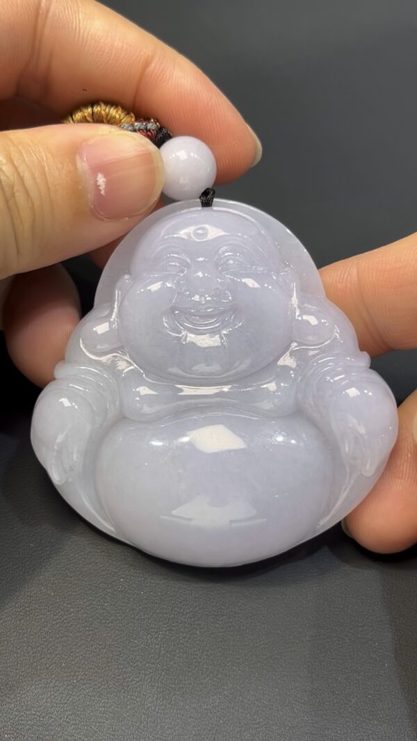 翡翠彌勒佛｜大型淺紫翡翠玉雕 × 靈性守護 × 編號#522玉器精品推薦