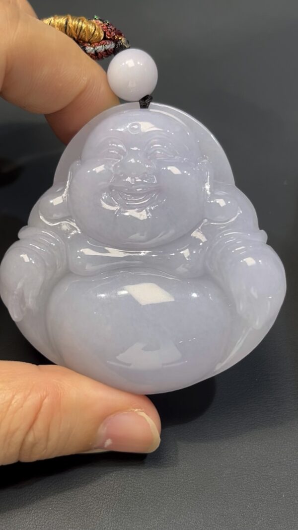 翡翠彌勒佛｜大型淺紫翡翠玉雕 × 靈性守護 × 編號#522玉器精品推薦 - Image 9