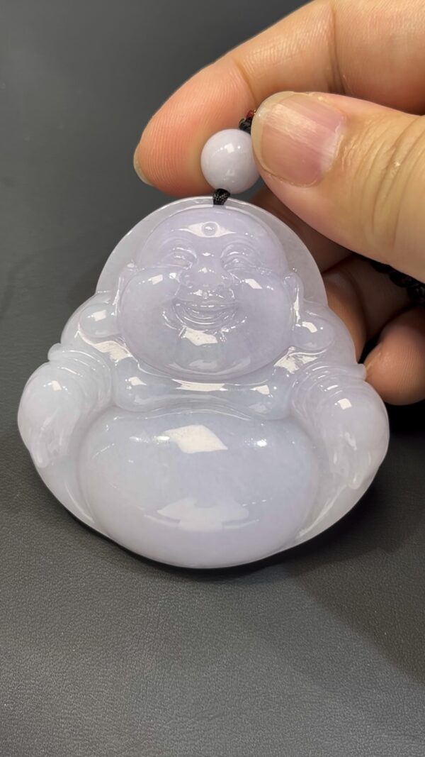 翡翠彌勒佛｜大型淺紫翡翠玉雕 × 靈性守護 × 編號#522玉器精品推薦 - Image 10