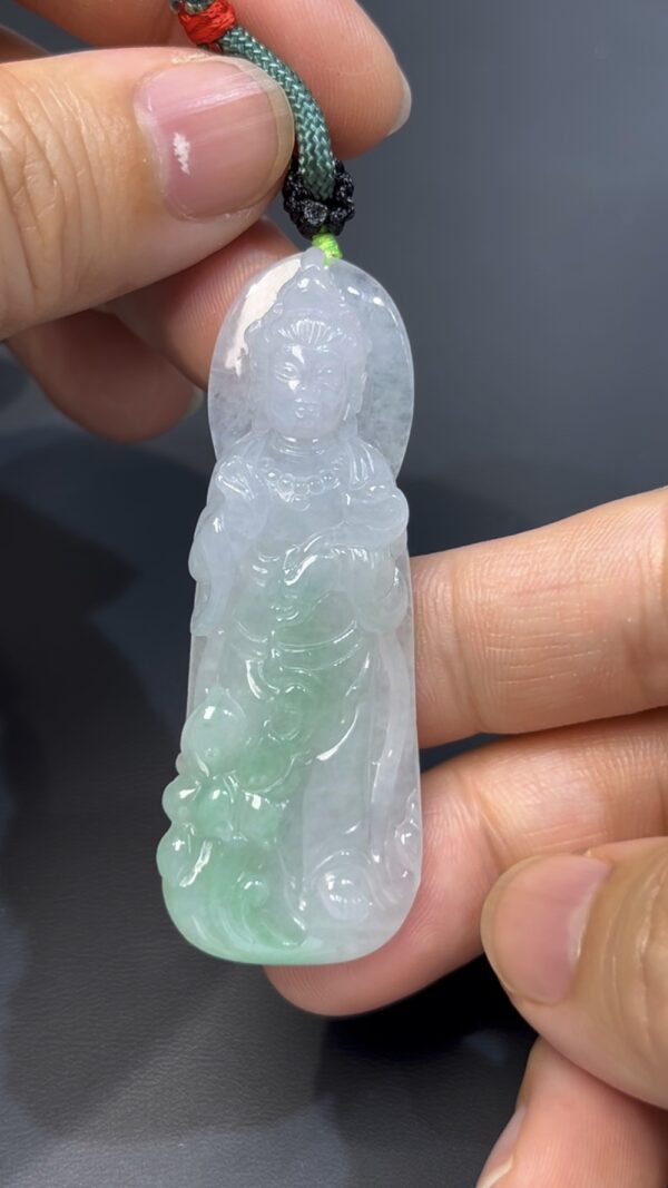 翡翠觀音｜編號#529 站姿觀音 × 玉質溫潤 × 慈悲守護 × 靈性玉器推薦 - Image 5