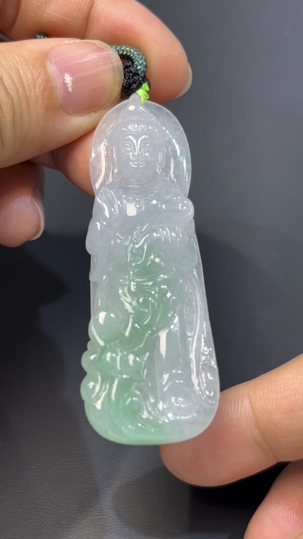 翡翠觀音｜編號#529 站姿觀音 × 玉質溫潤 × 慈悲守護 × 靈性玉器推薦 - Image 9