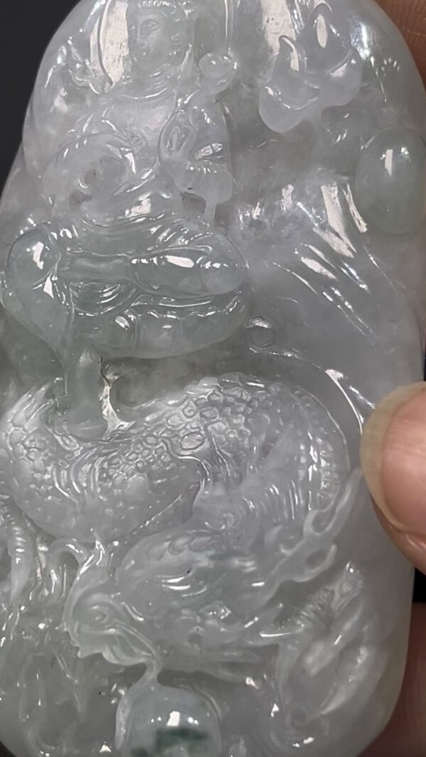 翡翠觀音騎龍｜編號#530 立體雕刻 × 龍騰護法 × 靈性玉器 × 翡翠精品推薦 - Image 11