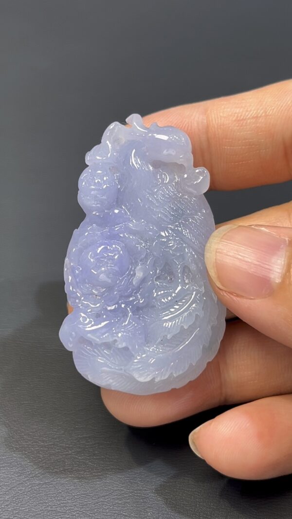 翡翠鳳凰 紫色翡翠 · 全人手雕刻 · 完美佳品 編號#547 - Image 3