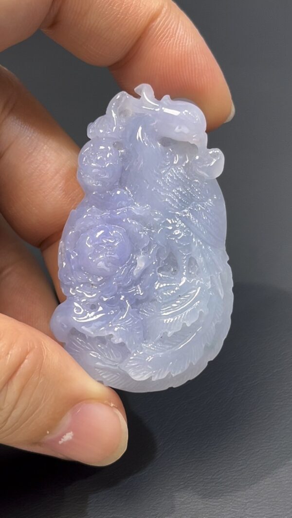 翡翠鳳凰 紫色翡翠 · 全人手雕刻 · 完美佳品 編號#547 - Image 5