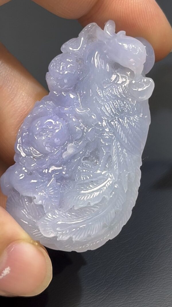 翡翠鳳凰 紫色翡翠 · 全人手雕刻 · 完美佳品 編號#547 - Image 6