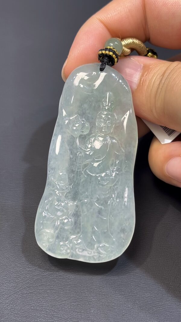 站姿翡翠觀音牌 · 蓮花相伴 · 靜雅守護 · 編號#550 - Image 4