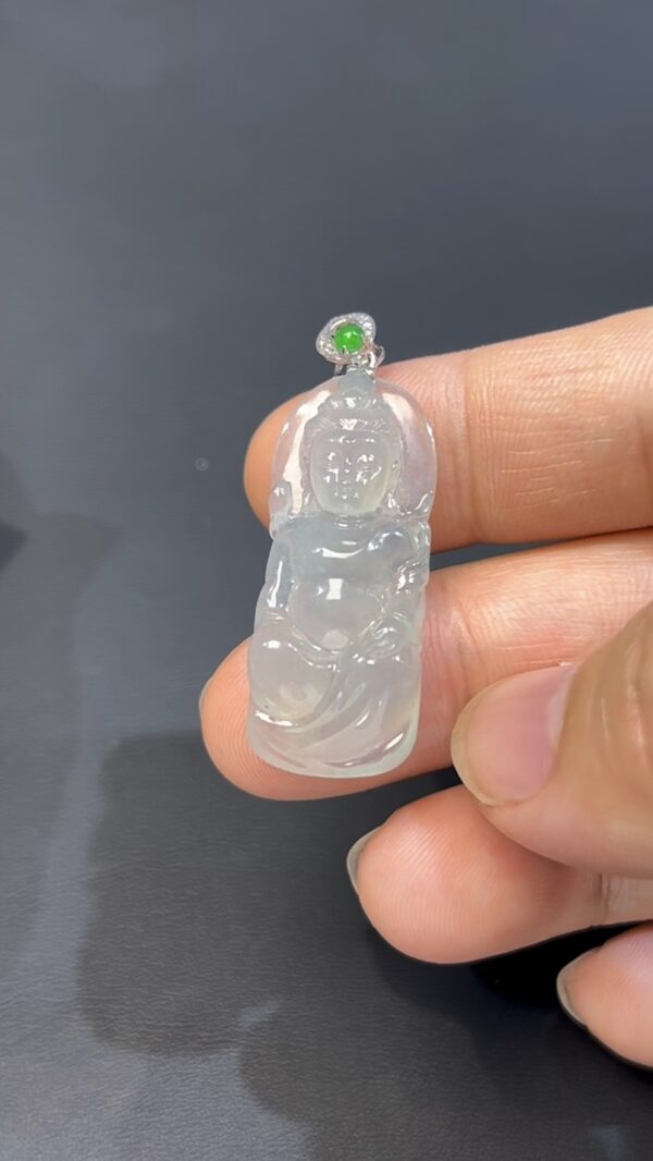翡翠觀音吊墜 · 編號#570 · 寶寶觀音設計 × 18K白金扣 · 守護平安 × 溫潤慈悲 × 精品玉佩 - Image 2