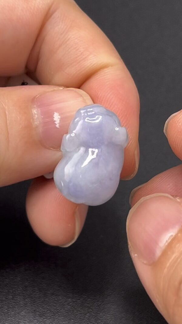 天然紫翡翠福豬玉雕 編號#616 紫羅蘭色系 富足好運 吉祥精品