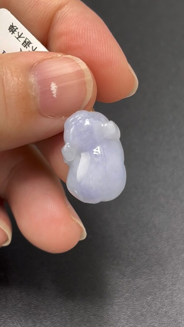 天然紫翡翠福豬玉雕 編號#616 紫羅蘭色系 富足好運 吉祥精品 - Image 8