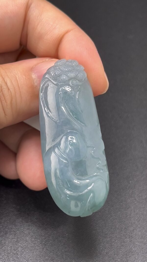 翡翠紫羅蘭悟道 編號#619 靜心造型 稀有玉種 收藏開運首選 - Image 6