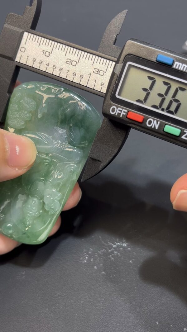 翡翠觀音山水吊墜  背景山水人物 雕工精緻 高級佛教珠寶推薦 編號#636 - Image 7
