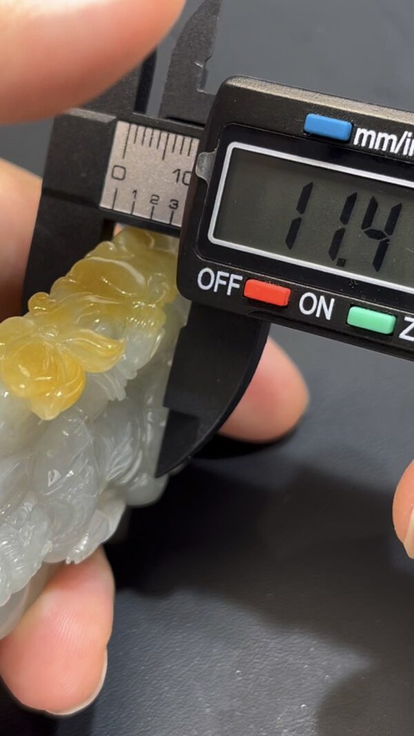翡翠觀音吊墜 編號#650｜冰潤玉質＋黃翡荷花｜慈悲守護 收藏首選 - Image 9