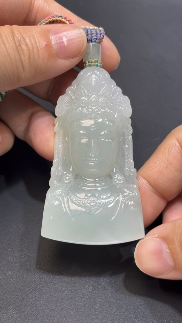 翡翠觀音頭像吊墜 編號#659｜精雕細琢 線條到位｜天然玉料 慈悲守護 收藏首選
