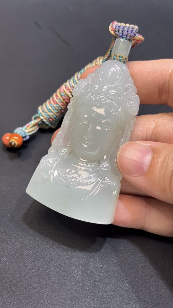 翡翠觀音頭像吊墜 編號#659｜精雕細琢 線條到位｜天然玉料 慈悲守護 收藏首選 - Image 6