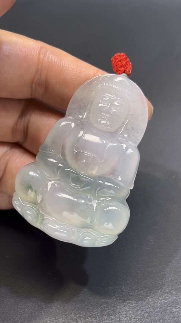 天然翡翠觀音吊墜 編號#675｜厚裝雕刻｜通透玉質｜慈悲守護 開運精品 - Image 3