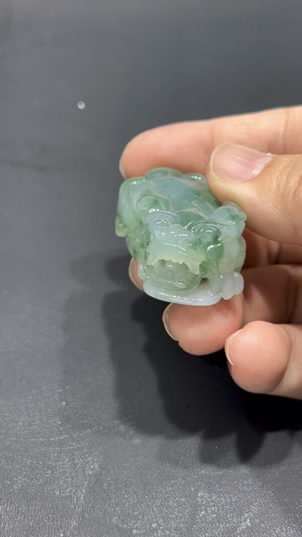 翡翠貔貅｜飄綠花老坑種 × 飽滿厚實造型｜招財辟邪翡翠吊墜推薦 #707 - Image 6