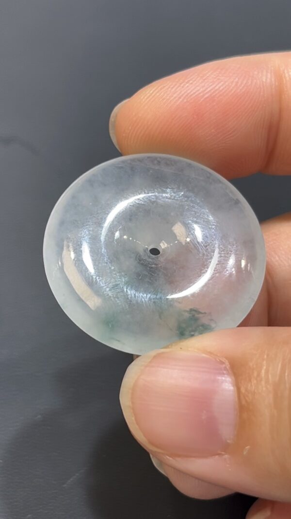 翡翠平安扣吊墜｜冰透種水佳 × 一絲淺綠花 × 經典不敗款式 × 性價比翡翠推薦 #743 - Image 4