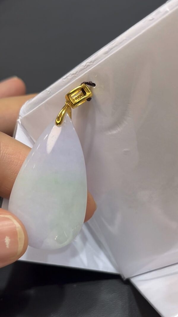 翡翠水滴吊墜｜紫綠幻變色 × 女士小精品 × 925銀扣設計 × 性價比之選｜典雅翡翠推薦 #735 - Image 7