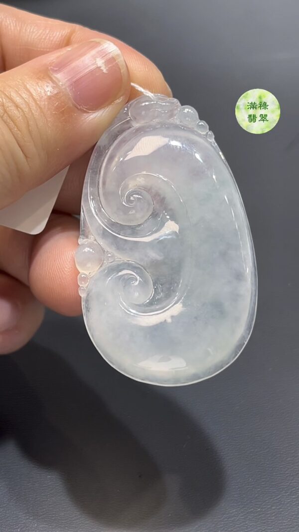 翡翠如意吊墜｜白色通透玉料 × 水頭特佳 × 清雅造型 × 吉祥寓意 × 高質感翡翠推薦 #764 - Image 4