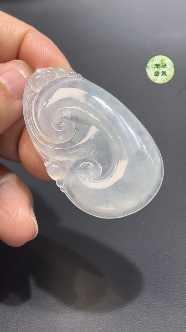 翡翠如意吊墜｜白色通透玉料 × 水頭特佳 × 清雅造型 × 吉祥寓意 × 高質感翡翠推薦 #764 - Image 7