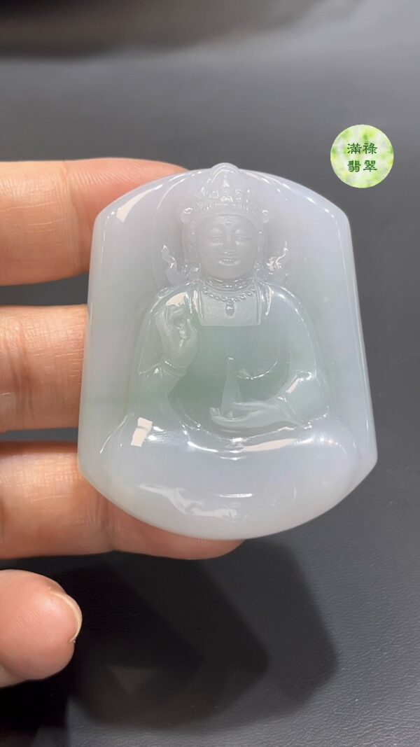 翡翠正裝觀音吊墜 編號#767｜厚料設計 × 磨砂拋光 × 純淨玉質｜莊嚴法相 限量推薦 - Image 5