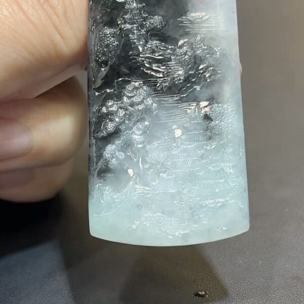 翡翠山水牌吊墜｜烏雞種翡翠 × 潑墨山水意境 × 藝術收藏推薦 GL174234